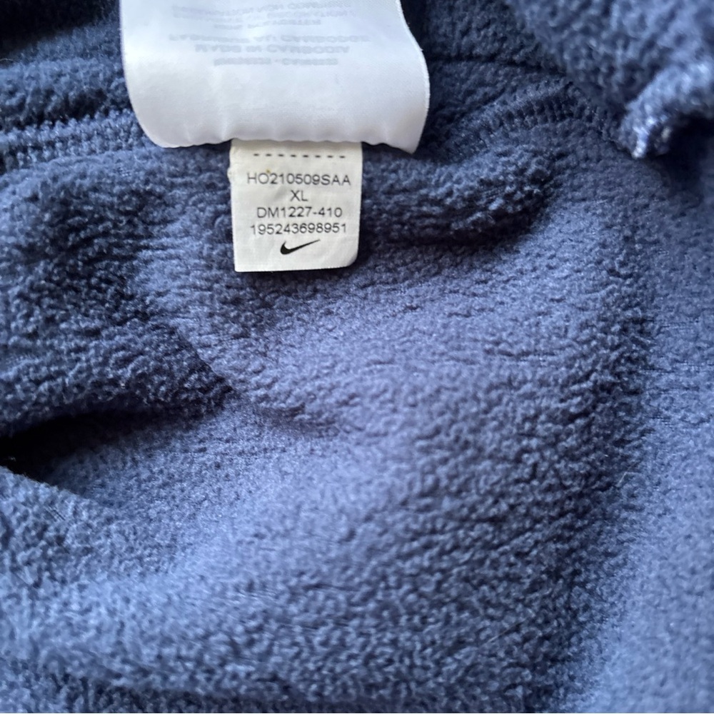 Nike Men’s XL Navy Quarter-Zip Fleece Pullover Blue pockets - Picture 4 of 5